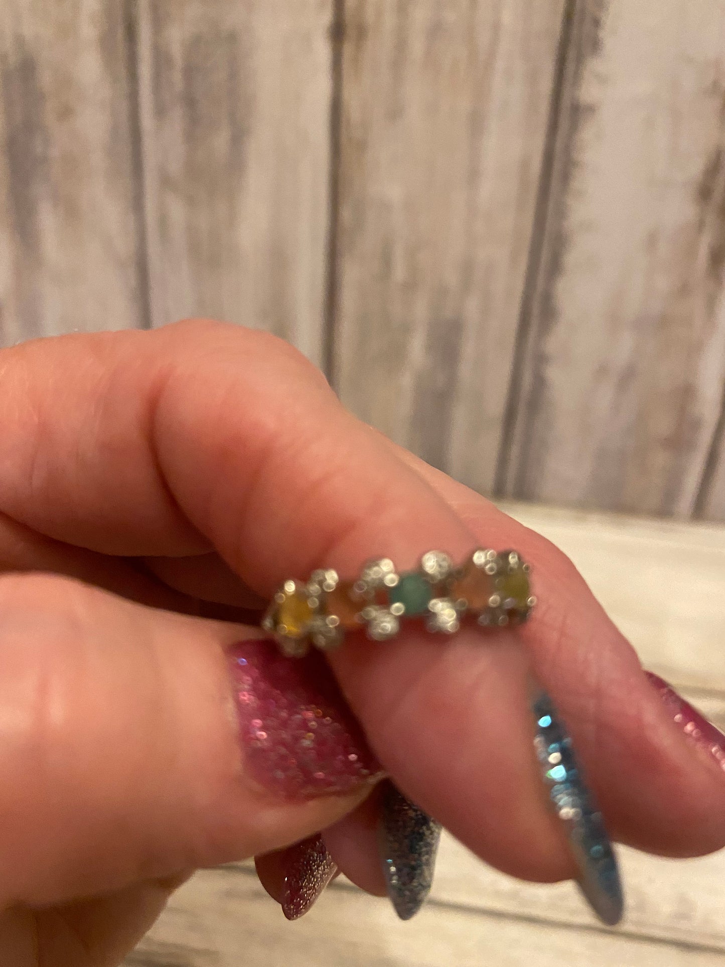 Silver Rainbow Tourmaline Ring, Sterling Silver Gemstone Ring, Colorful Ring, Statement Ring, Handcrafted Jewelry