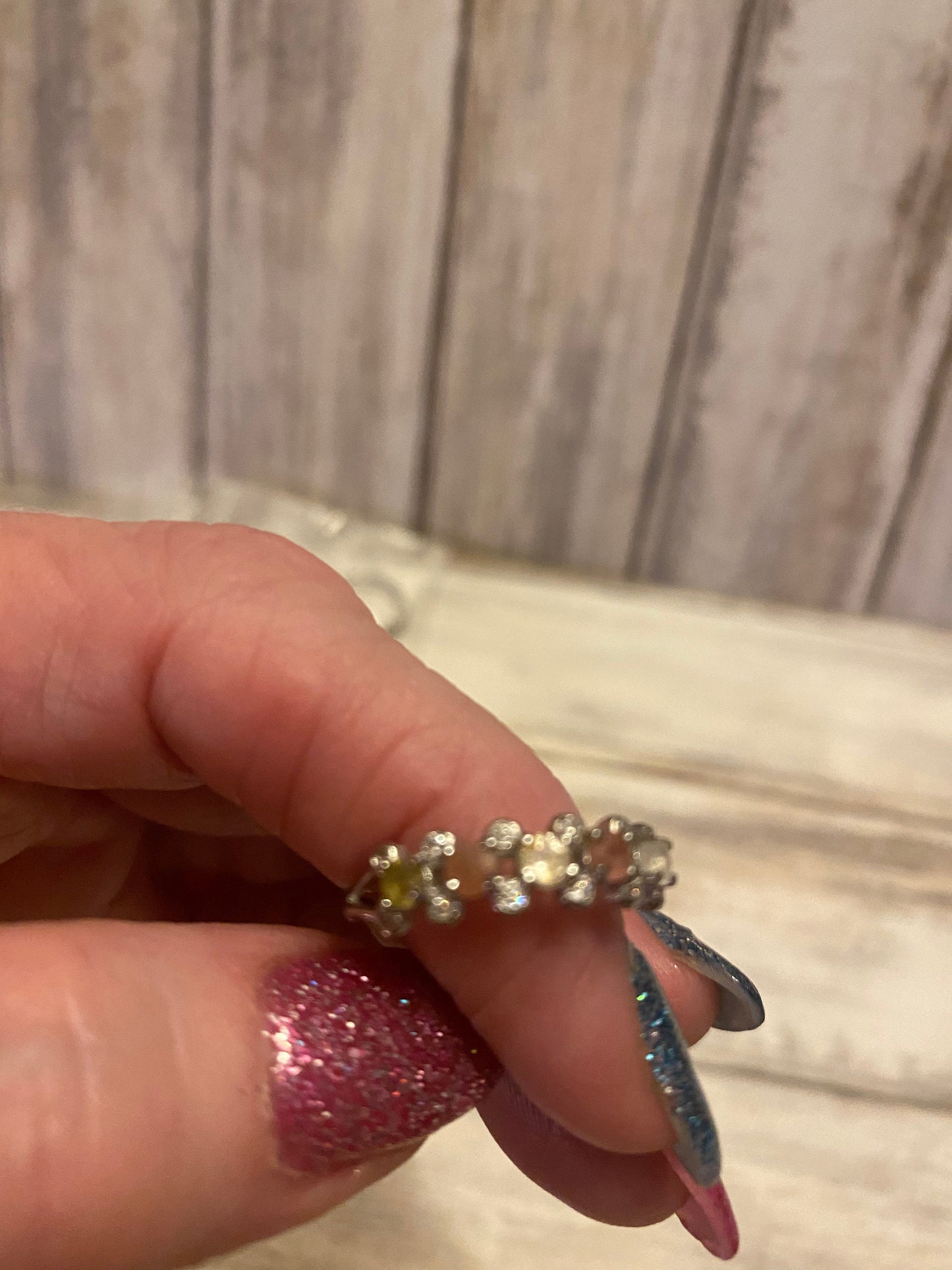Silver Rainbow Tourmaline Ring, Sterling Silver Gemstone Ring, Colorful Ring, Statement Ring, Handcrafted Jewelry
