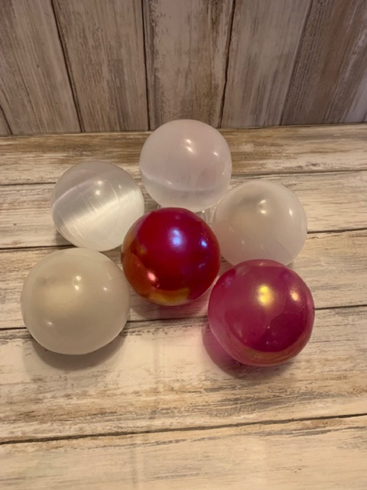 Selenite Sphere White Pink 250g Healing Energy Cryststal Ball Spiritual Gift