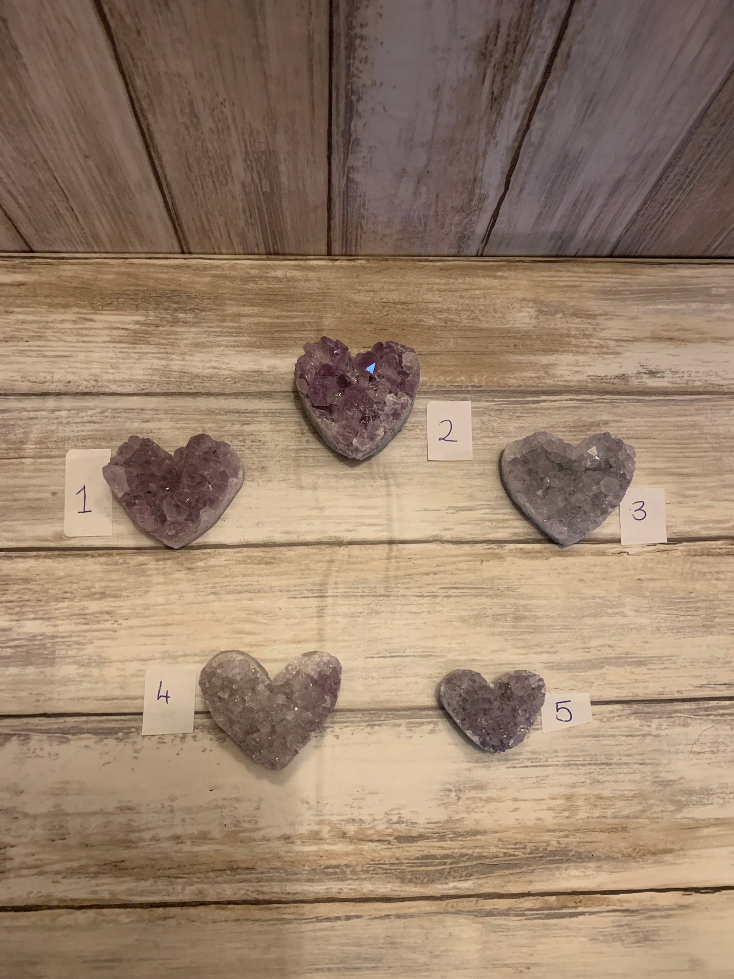Amethyst Crystal Heart Clusters Reiki Healing Gifts