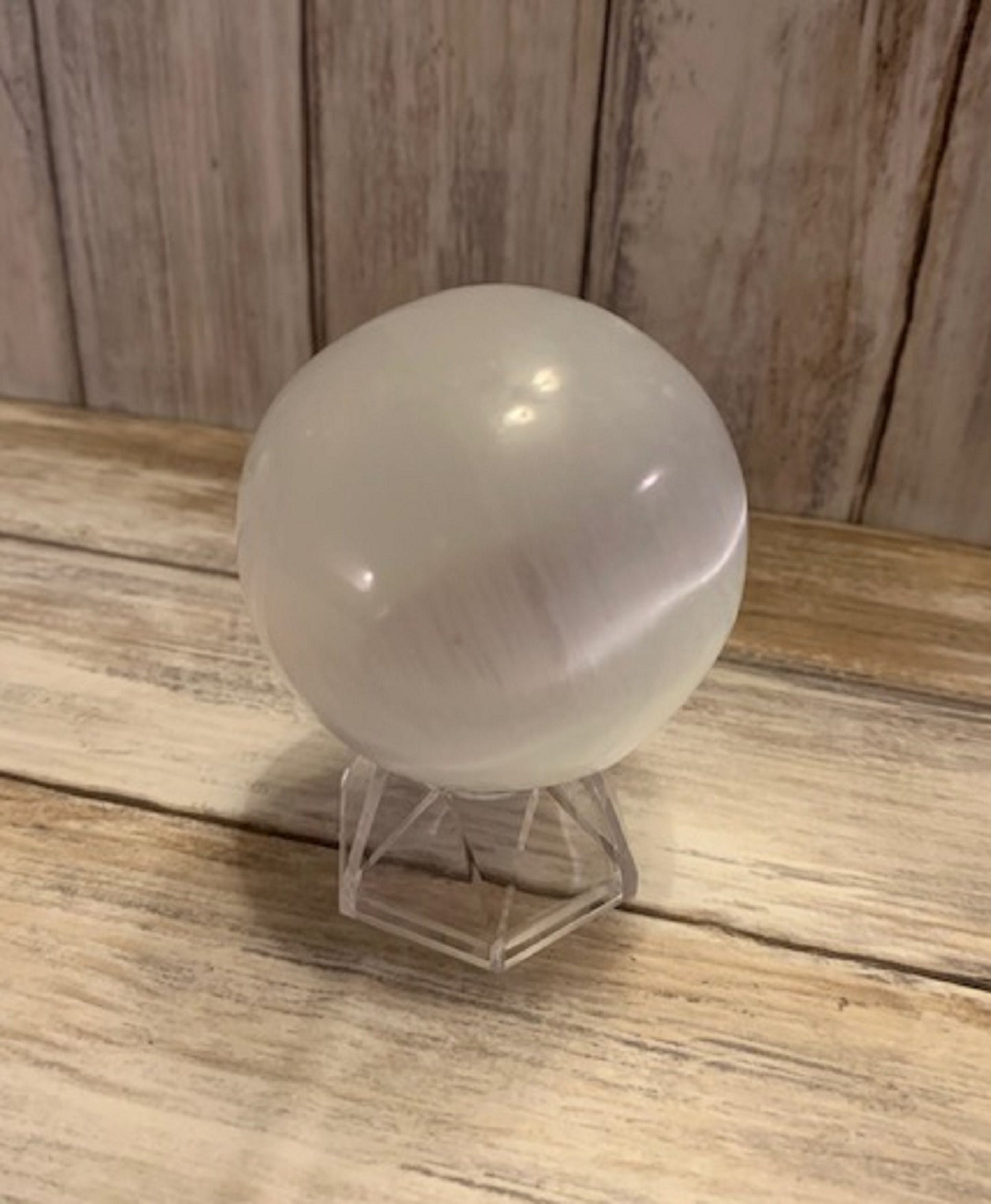 Selenite Sphere White Pink 250g Healing Energy Cryststal Ball Spiritual Gift