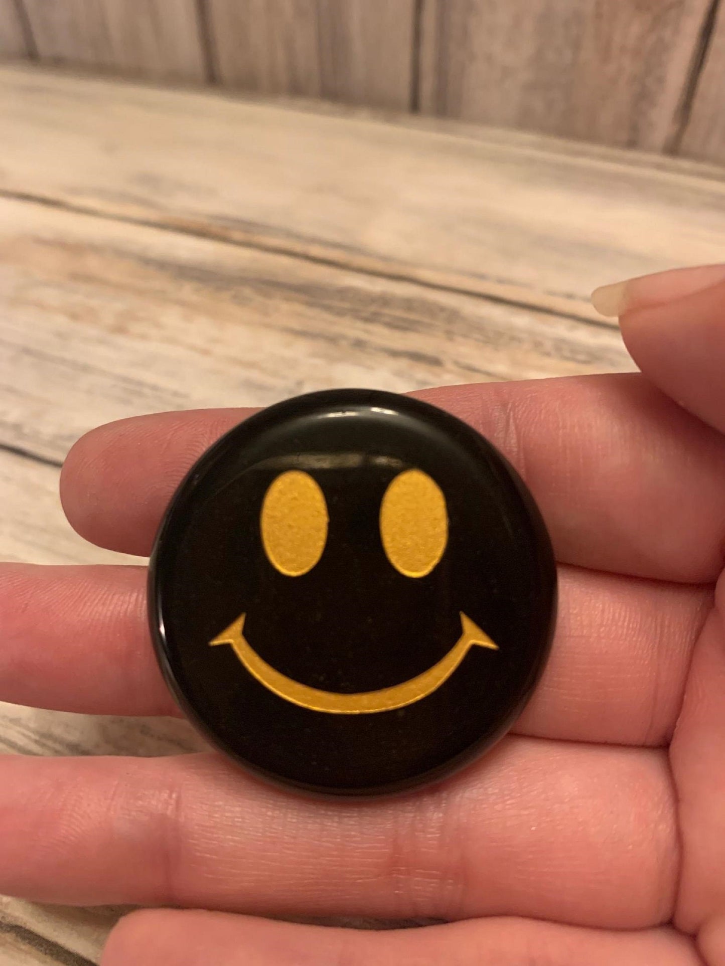Smiley Face Healing Crystal Palm Stone, Flat Round Stone, Positive Energy Stone, Gift For Him or Her, Crystal Healing