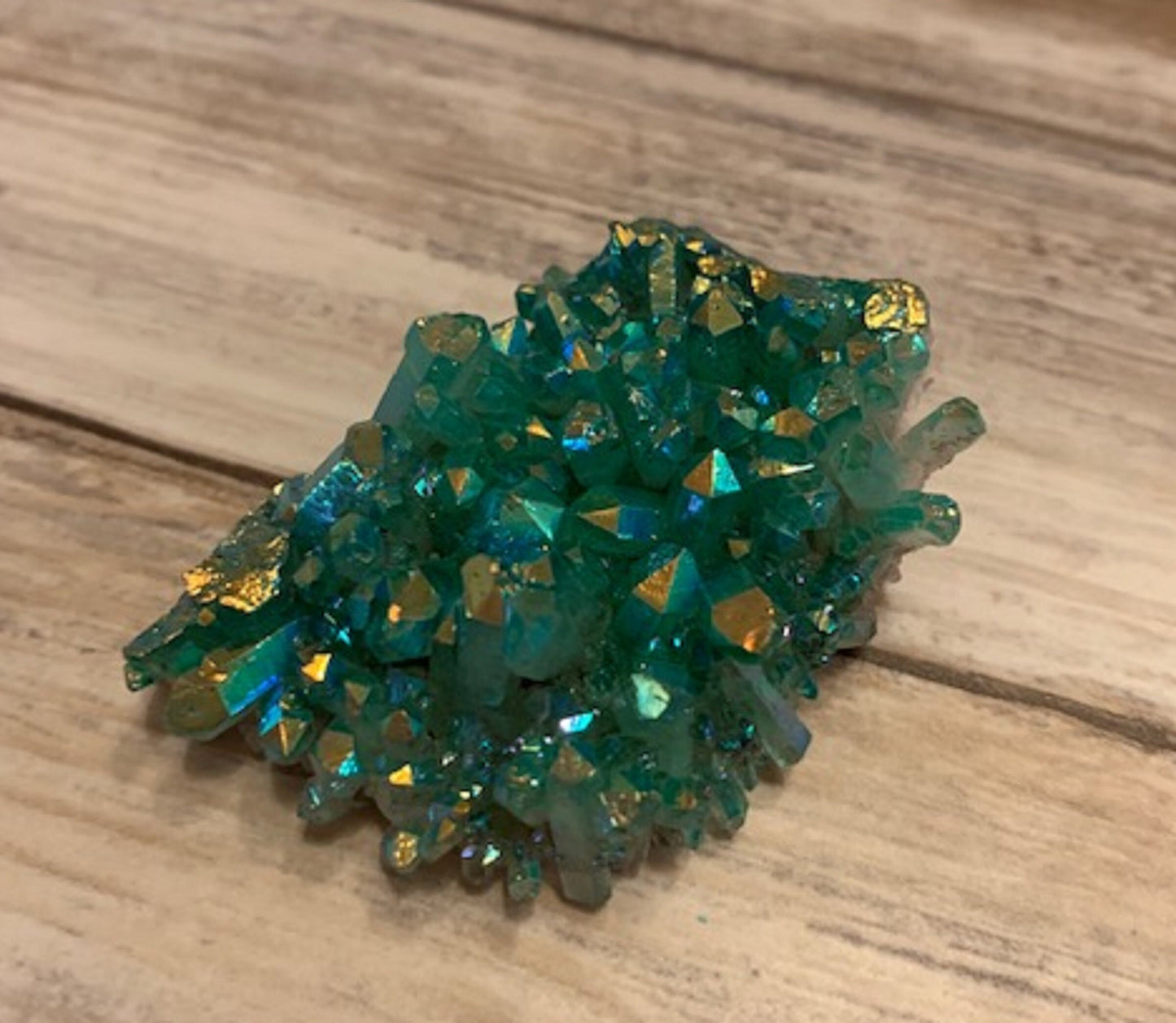 Yellow Blue Aura Cluster Healing Crystals, Raw Crystal Cluster, Chakra Crystal, Meditation Crystal, Natural Crystal