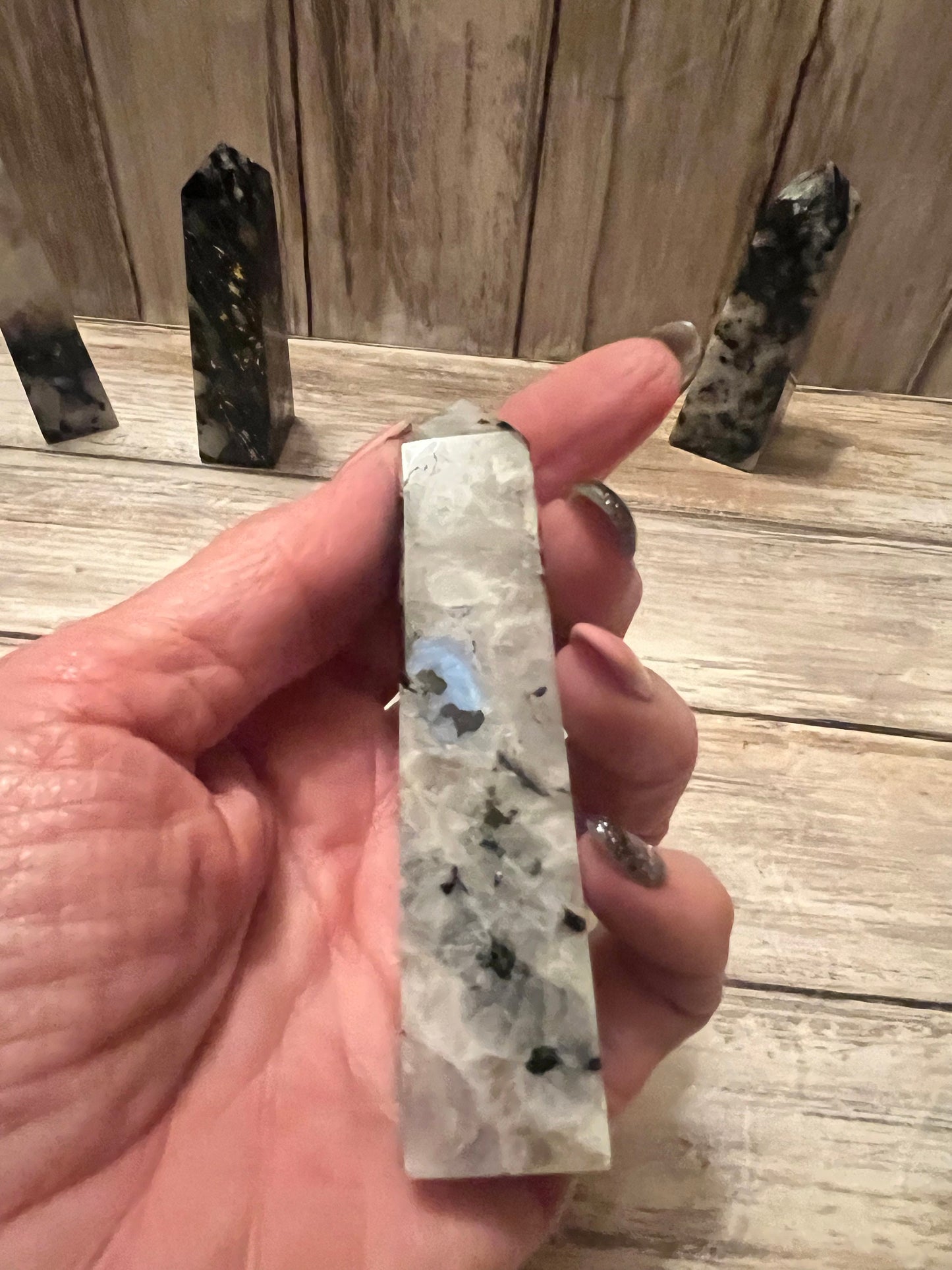Natural Rainbow Moonstone Towers Points Obelisk Healing Crystal New Beginnings Spiritual Gift Change Balance Femininity Dream Recall