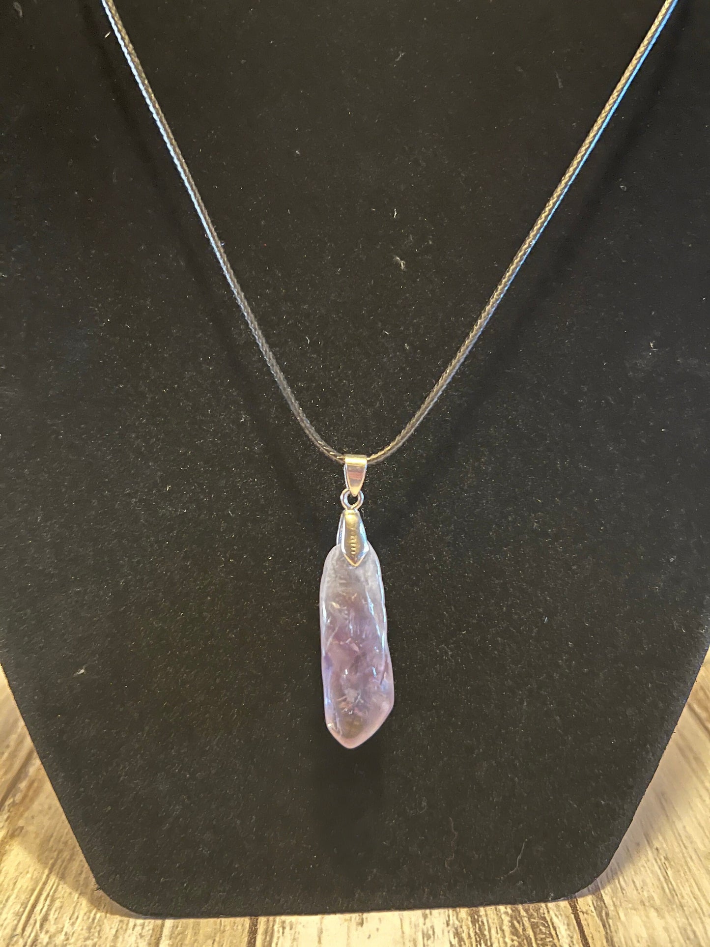 1. Raw Amethyst Pendant Necklace, 16" Silver Chain, Spiritual Jewelry, Crystal Gift