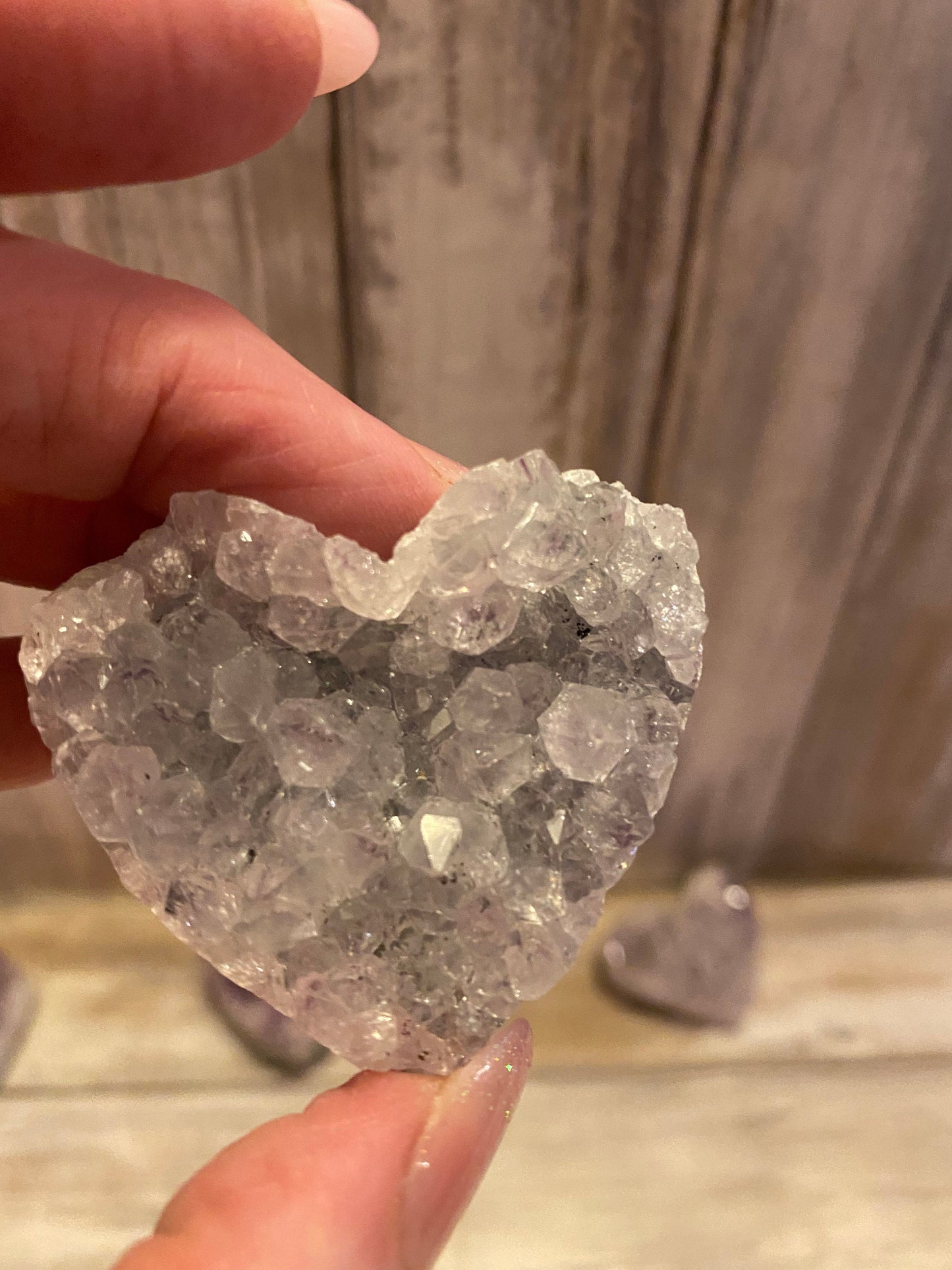 Amethyst Crystal Heart Clusters Reiki Healing Gifts