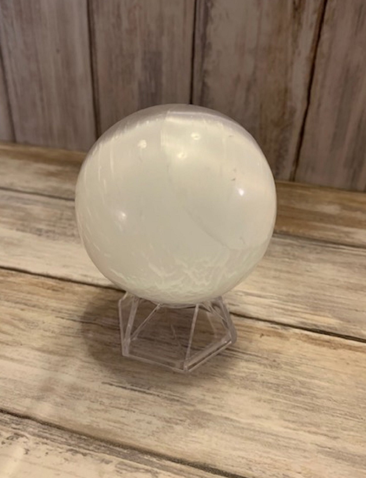 Selenite Sphere White Pink 250g Healing Energy Cryststal Ball Spiritual Gift