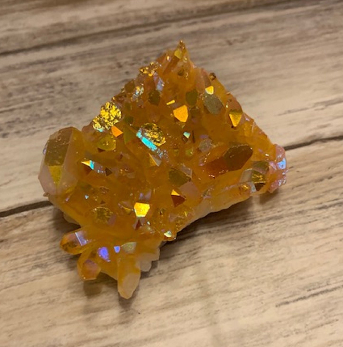 Yellow Blue Aura Cluster Healing Crystals, Raw Crystal Cluster, Chakra Crystal, Meditation Crystal, Natural Crystal