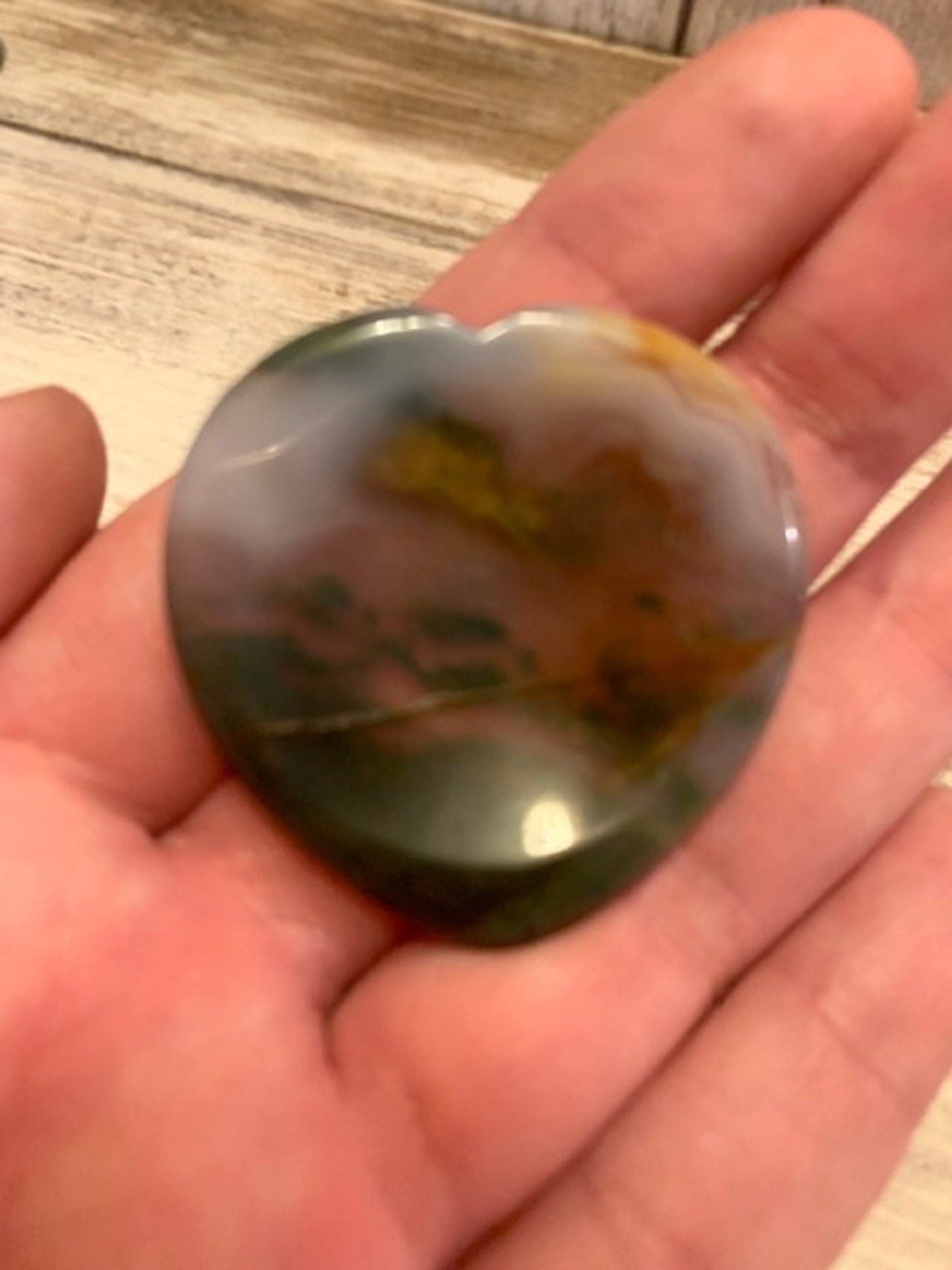 Heart Shaped Thumb Worry Stone - Crystal Healing Reiki Gift - Amethyst Blue Aventurine Obsidian Moss Agate