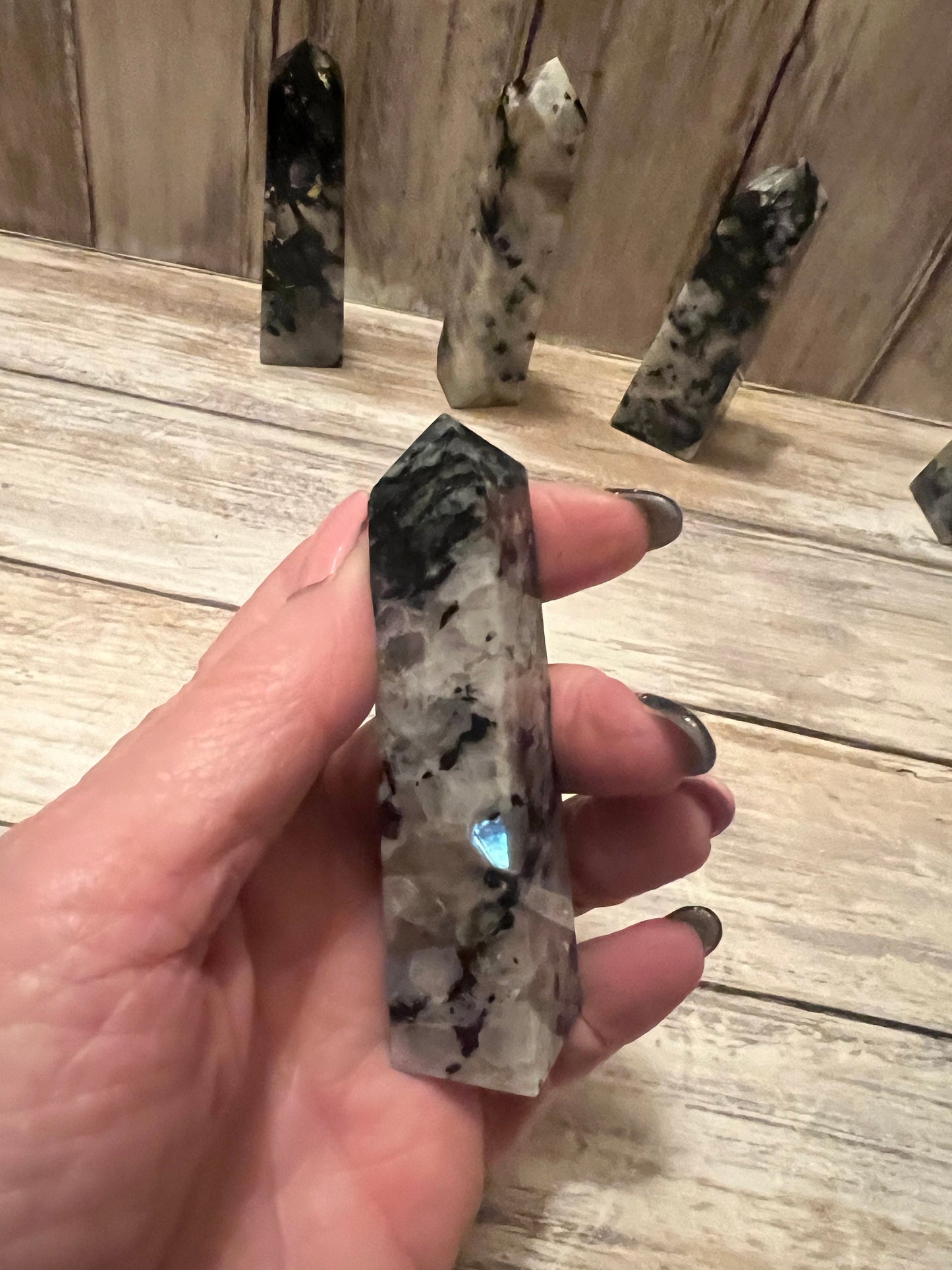 Natural Rainbow Moonstone Towers Points Obelisk Healing Crystal New Beginnings Spiritual Gift Change Balance Femininity Dream Recall