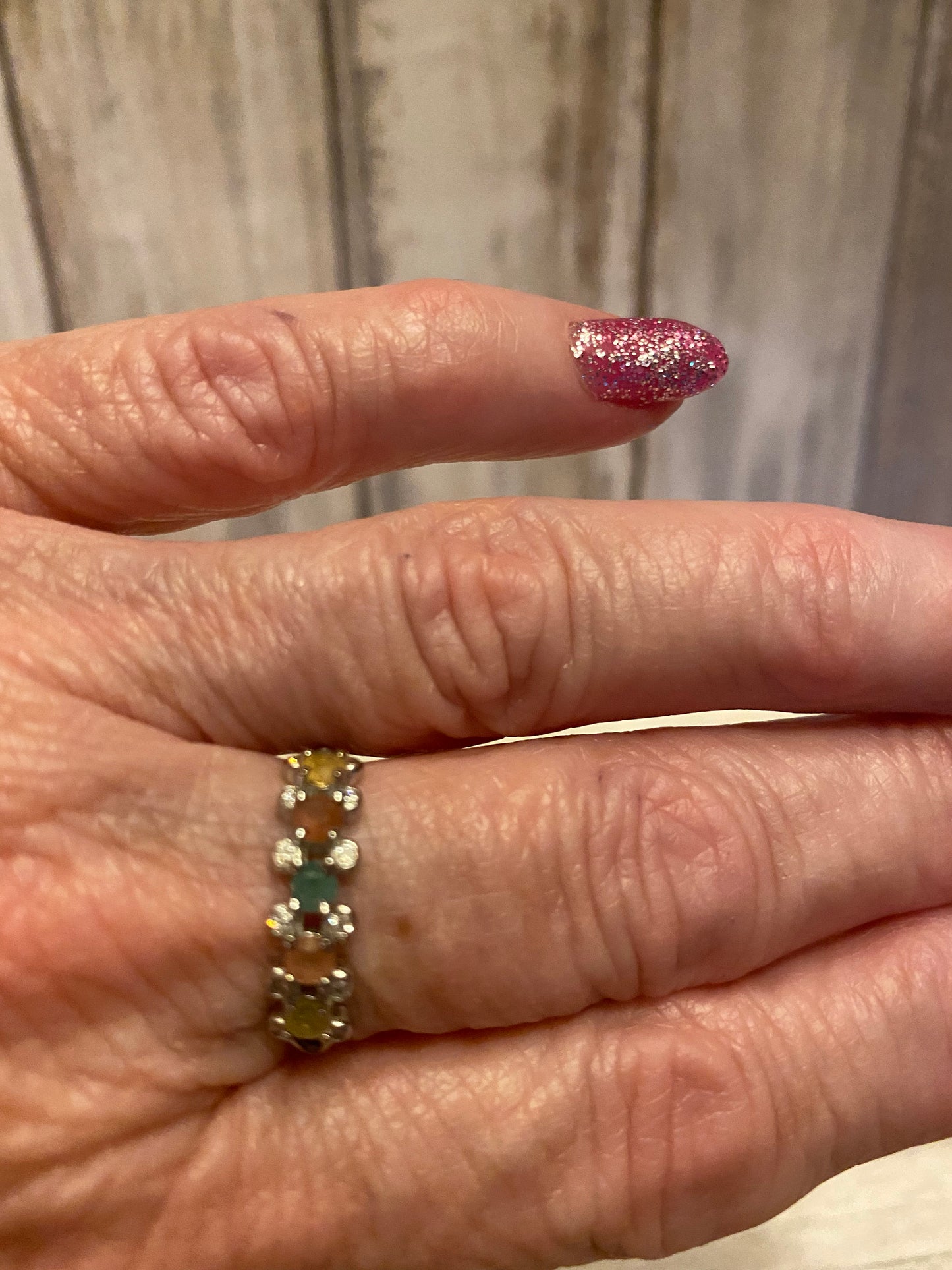 Silver Rainbow Tourmaline Ring, Sterling Silver Gemstone Ring, Colorful Ring, Statement Ring, Handcrafted Jewelry