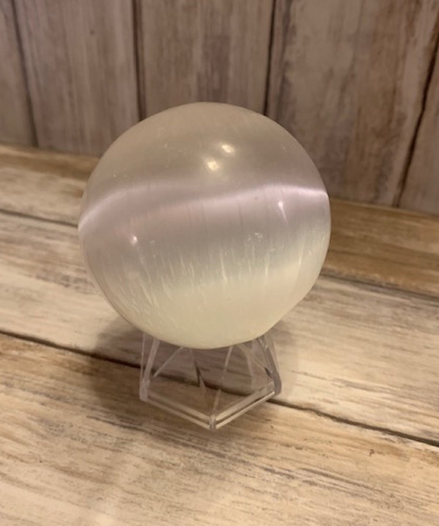 Selenite Sphere White Pink 250g Healing Energy Cryststal Ball Spiritual Gift