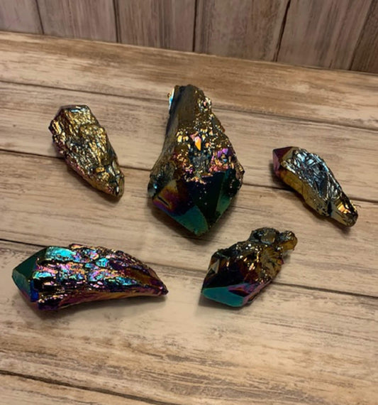 Rainbow Titanium Aura Cluster Chunk Crystal Healing Reiki Chakra
