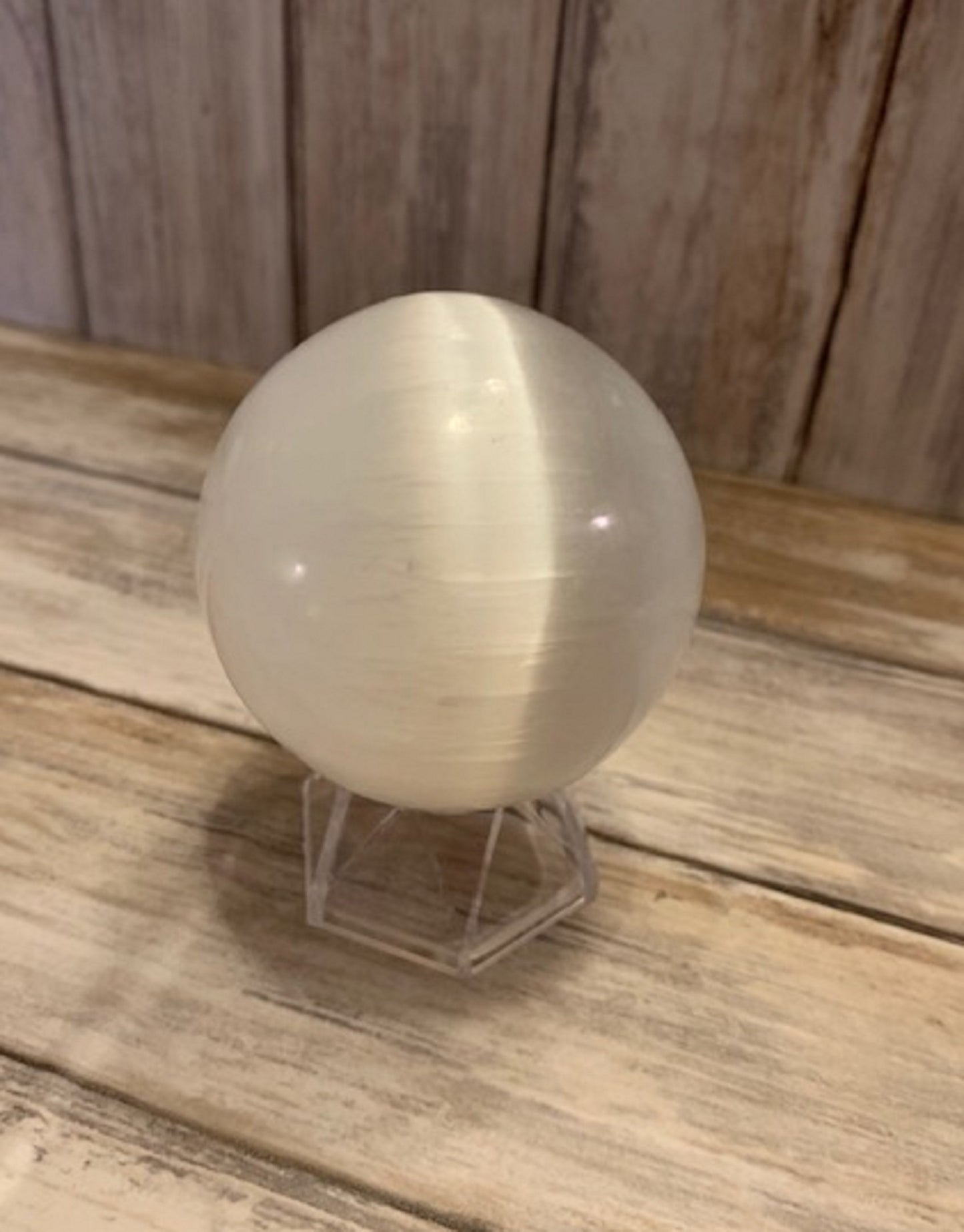 Selenite Sphere White Pink 250g Healing Energy Cryststal Ball Spiritual Gift