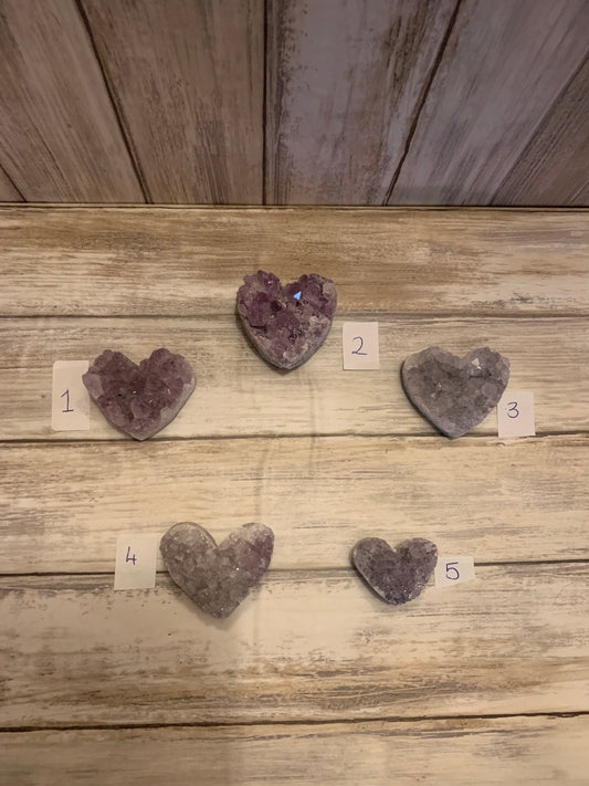Amethyst Crystal Heart Clusters Reiki Healing Gifts