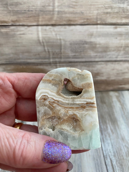 Beautiful Blue Aragonite Freeform Reiki Healing Crystals and Stones Caribbean Calcite