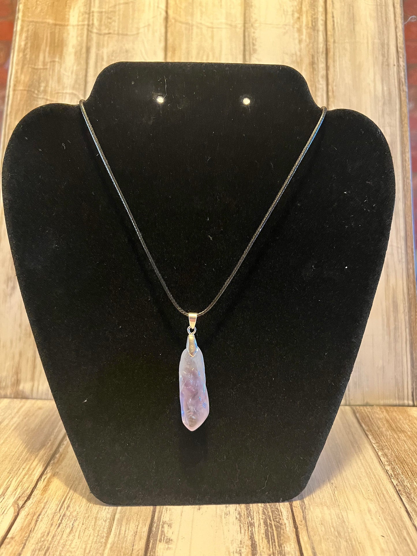 1. Raw Amethyst Pendant Necklace, 16" Silver Chain, Spiritual Jewelry, Crystal Gift