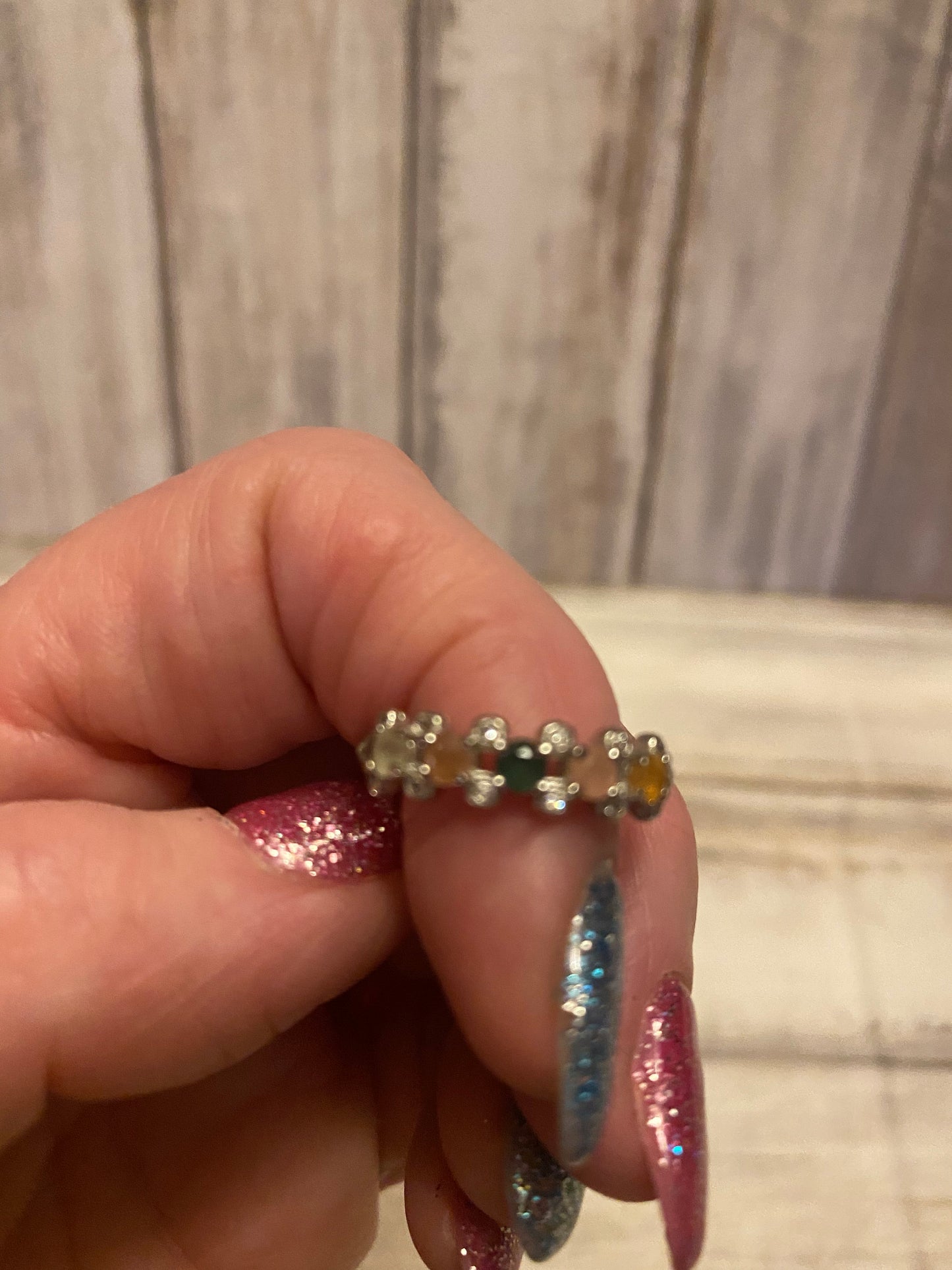 Silver Rainbow Tourmaline Ring, Sterling Silver Gemstone Ring, Colorful Ring, Statement Ring, Handcrafted Jewelry