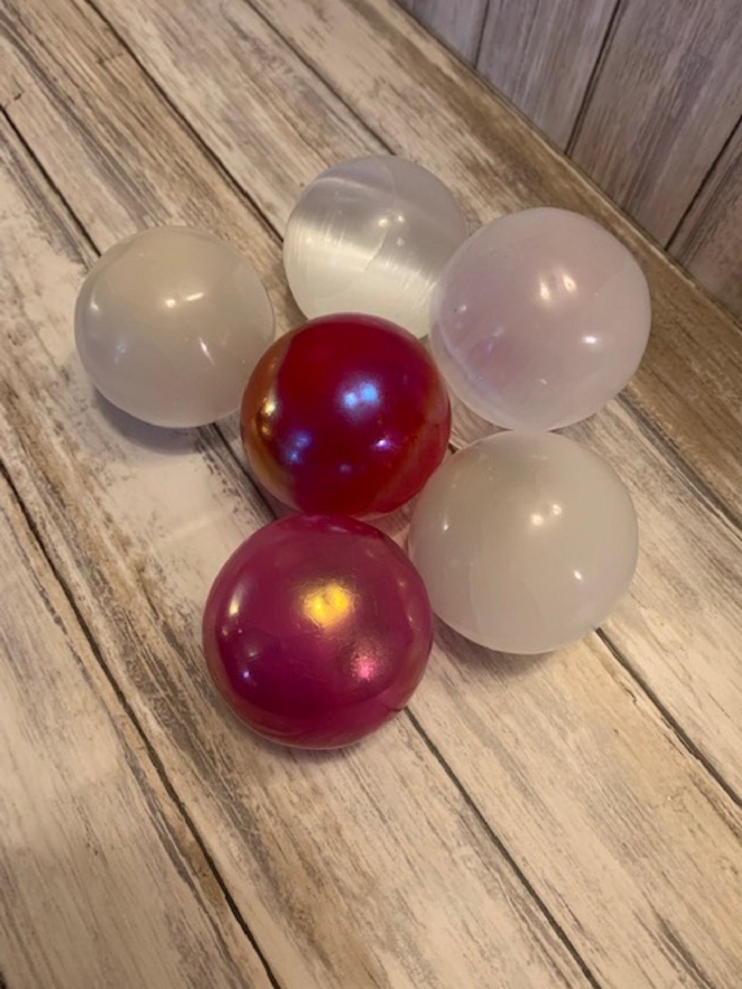 Selenite Sphere White Pink 250g Healing Energy Cryststal Ball Spiritual Gift