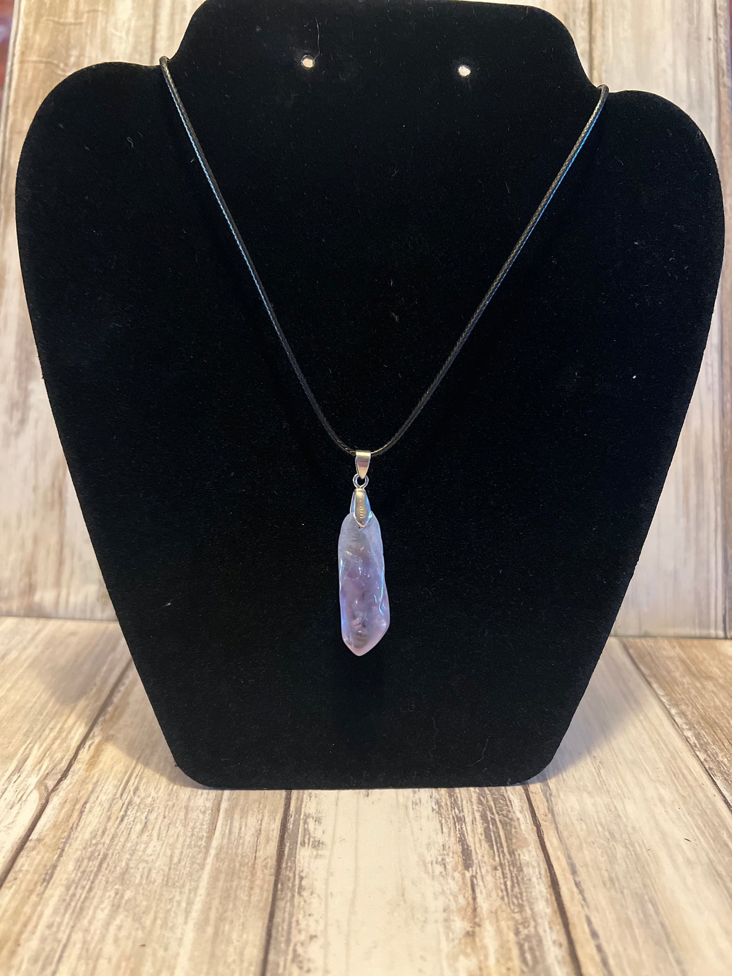 1. Raw Amethyst Pendant Necklace, 16" Silver Chain, Spiritual Jewelry, Crystal Gift