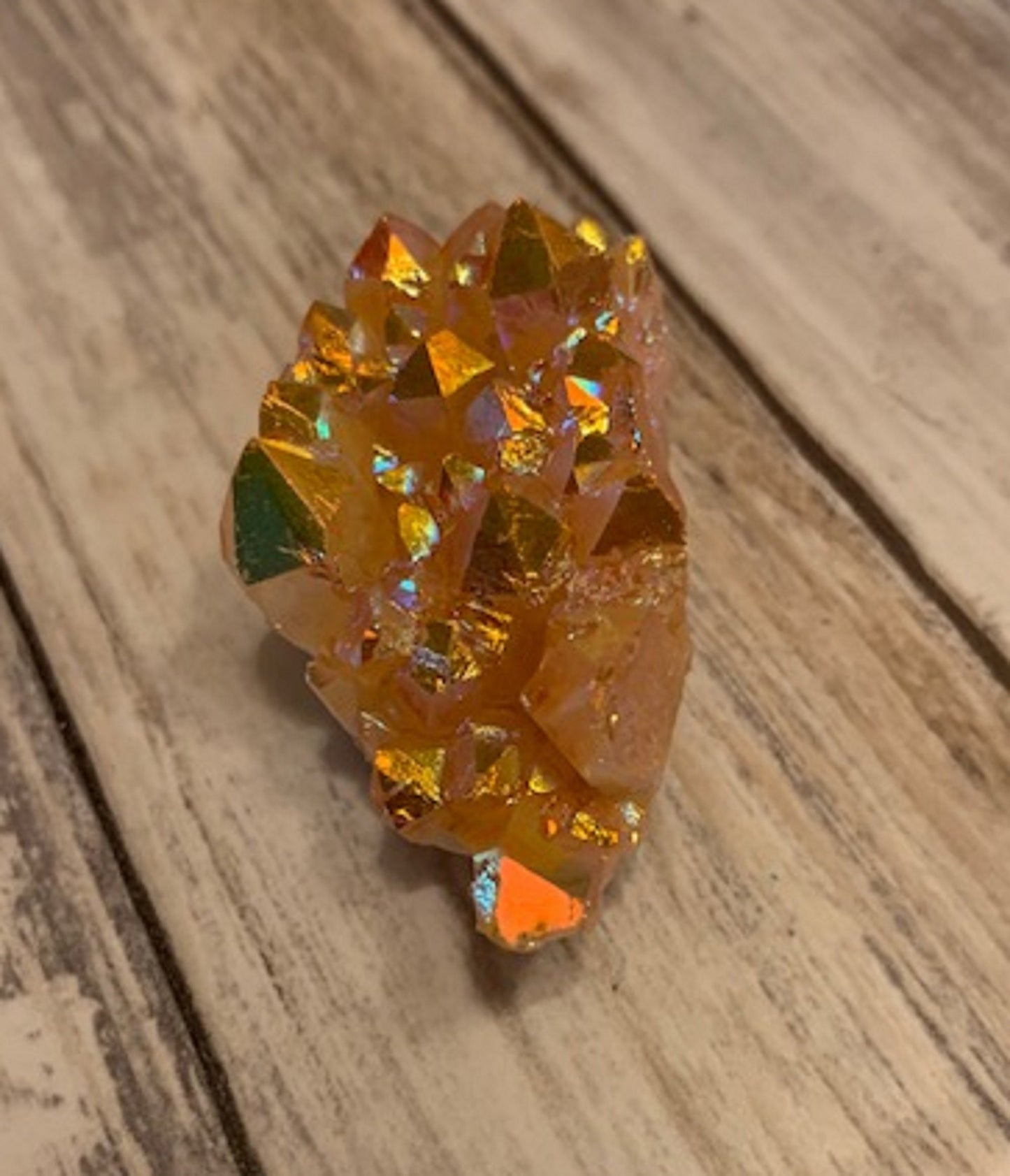 Yellow Blue Aura Cluster Healing Crystals, Raw Crystal Cluster, Chakra Crystal, Meditation Crystal, Natural Crystal