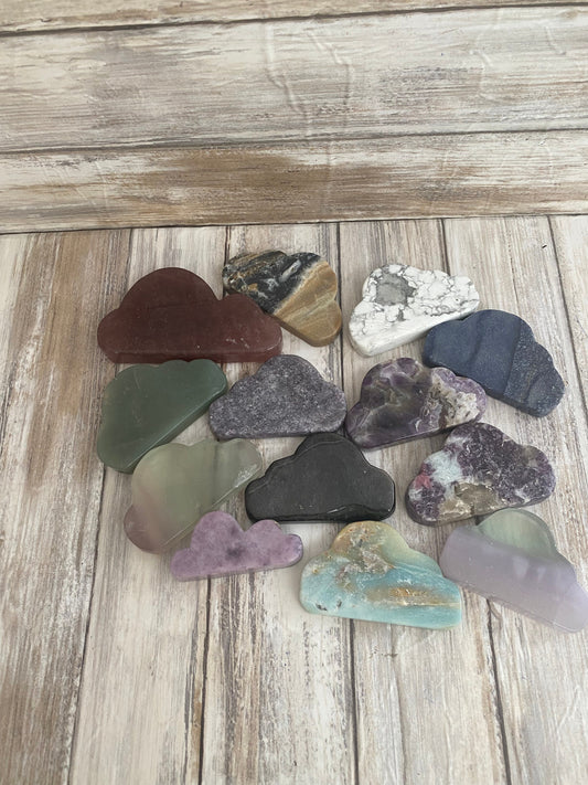 Crystal Cloud Carvings Polished Raw Gem Stones