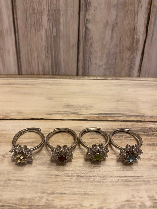 Crystal Spinner Ring for Anxiety Relief, Rotating Fidget Ring, Stress Relief Jewelry, Calming Spinner Ring, Fidget Jewellery