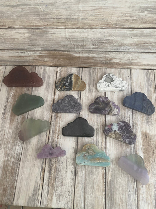 Crystal Cloud Carvings Polished Raw Gem Stones