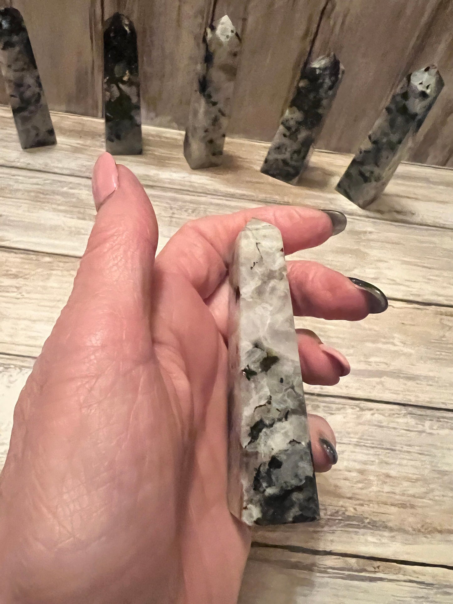 Natural Rainbow Moonstone Towers Points Obelisk Healing Crystal New Beginnings Spiritual Gift Change Balance Femininity Dream Recall